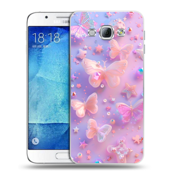 Пластиковый чехол на Samsung Galaxy A8 с принтом Бабочки