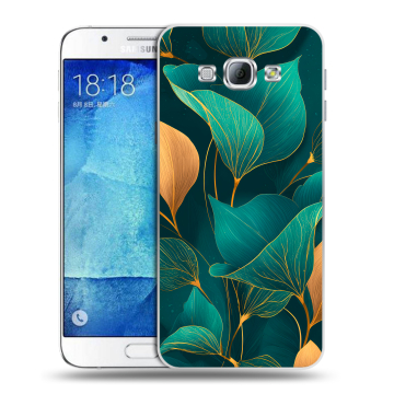 Пластиковый чехол на Samsung Galaxy A8 с принтом Листья и золото Пластиковый чехол на Samsung Galaxy A8 с принтом Листья и золото