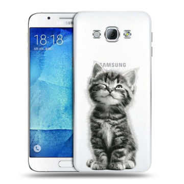 Пластиковый чехол на Samsung Galaxy A8 с принтом Котенок Пластиковый чехол на Samsung Galaxy A8 с принтом Котенок