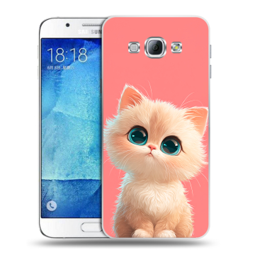 Пластиковый чехол на Samsung Galaxy A8 с принтом Розовый котенок Пластиковый чехол на Samsung Galaxy A8 с принтом Розовый котенок
