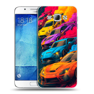 Пластиковый чехол на Samsung Galaxy A8 с принтом Тачки Пластиковый чехол на Samsung Galaxy A8 с принтом Тачки