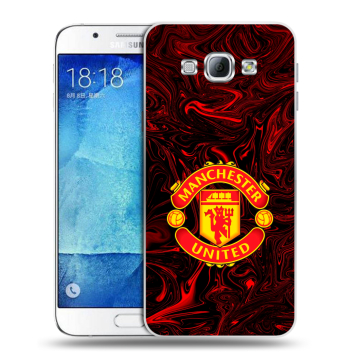 Пластиковый чехол на Samsung Galaxy A8 с принтом Manchester United Пластиковый чехол на Samsung Galaxy A8 с принтом Manchester United