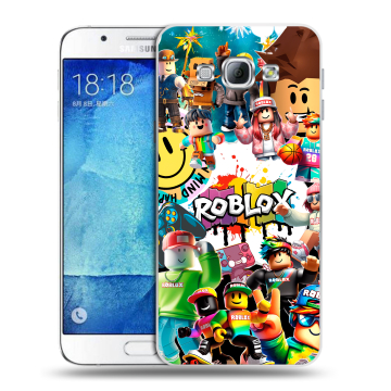 Пластиковый чехол на Samsung Galaxy A8 с принтом Roblox Роблокс