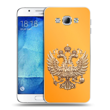 Пластиковый чехол на Samsung Galaxy A8 с принтом Герб Флаг России Пластиковый чехол на Samsung Galaxy A8 с принтом Герб Флаг России