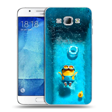 Пластиковый чехол на Samsung Galaxy A8 с принтом Миньоны