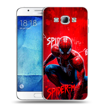Пластиковый чехол на Samsung Galaxy A8 с принтом Spiderman Человек паук