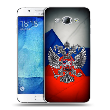 Пластиковый чехол на Samsung Galaxy A8 с принтом Флаг России