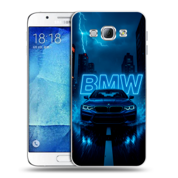 Пластиковый чехол на Samsung Galaxy A8 с принтом BMW БМВ