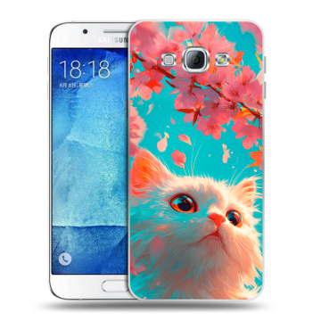 Пластиковый чехол на Samsung Galaxy A8 с принтом Красивый кот Пластиковый чехол на Samsung Galaxy A8 с принтом Красивый кот