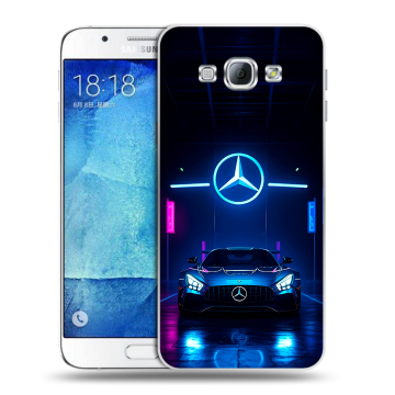 Пластиковый чехол на Samsung Galaxy A8 с принтом Mercedes Мерседес