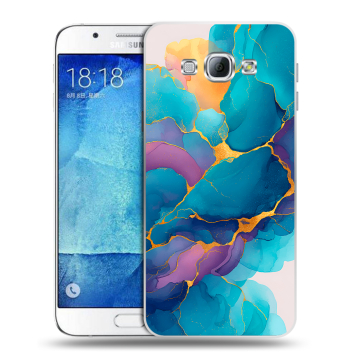 Пластиковый чехол на Samsung Galaxy A8 с принтом Мрамор блестки Пластиковый чехол на Samsung Galaxy A8 с принтом Мрамор блестки