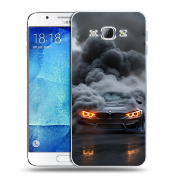 Пластиковый чехол на Samsung Galaxy A8 с принтом BMW БМВ