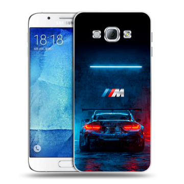 Пластиковый чехол на Samsung Galaxy A8 с принтом BMW БМВ
