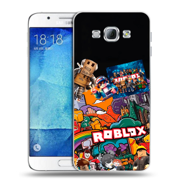 Пластиковый чехол на Samsung Galaxy A8 с принтом Roblox Роблокс
