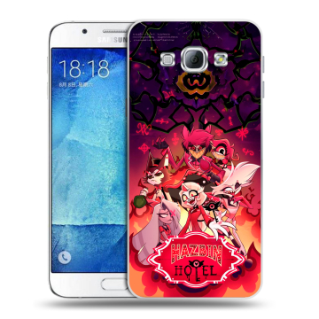 Пластиковый чехол на Samsung Galaxy A8 с принтом Hazbin Hotel Отель Хазбин
