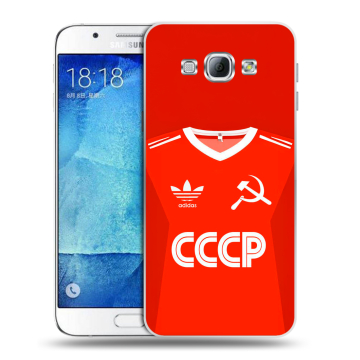 Пластиковый чехол на Samsung Galaxy A8 с принтом Флаг Герб СССР Пластиковый чехол на Samsung Galaxy A8 с принтом Флаг Герб СССР
