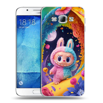 Пластиковый чехол на Samsung Galaxy A8 с принтом Labubu Лабубу Пластиковый чехол на Samsung Galaxy A8 с принтом Labubu Лабубу