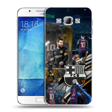 Пластиковый чехол на Samsung Galaxy A8 с принтом Messi Barcelona