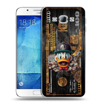 Пластиковый чехол на Samsung Galaxy A8 с принтом Дональд Дак Доллар