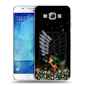 Пластиковый чехол на Samsung Galaxy A8 с принтом Атака титанов