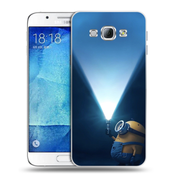 Пластиковый чехол на Samsung Galaxy A8 с принтом Миньоны