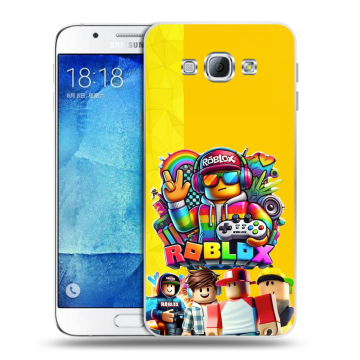 Пластиковый чехол на Samsung Galaxy A8 с принтом Roblox Роблокс