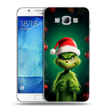 Пластиковый чехол на Samsung Galaxy A8 с принтом Гринч Новый год Рождество Пластиковый чехол на Samsung Galaxy A8 с принтом Гринч Новый год Рождество