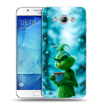 Пластиковый чехол на Samsung Galaxy A8 с принтом Новый год гринч Пластиковый чехол на Samsung Galaxy A8 с принтом Новый год гринч