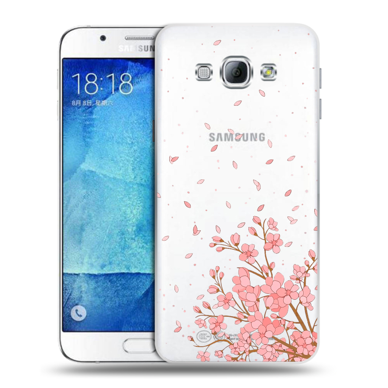 Пластиковый чехол на Samsung Galaxy A8 с принтом Ветка сакуры Пластиковый чехол на Samsung Galaxy A8 с принтом Ветка сакуры