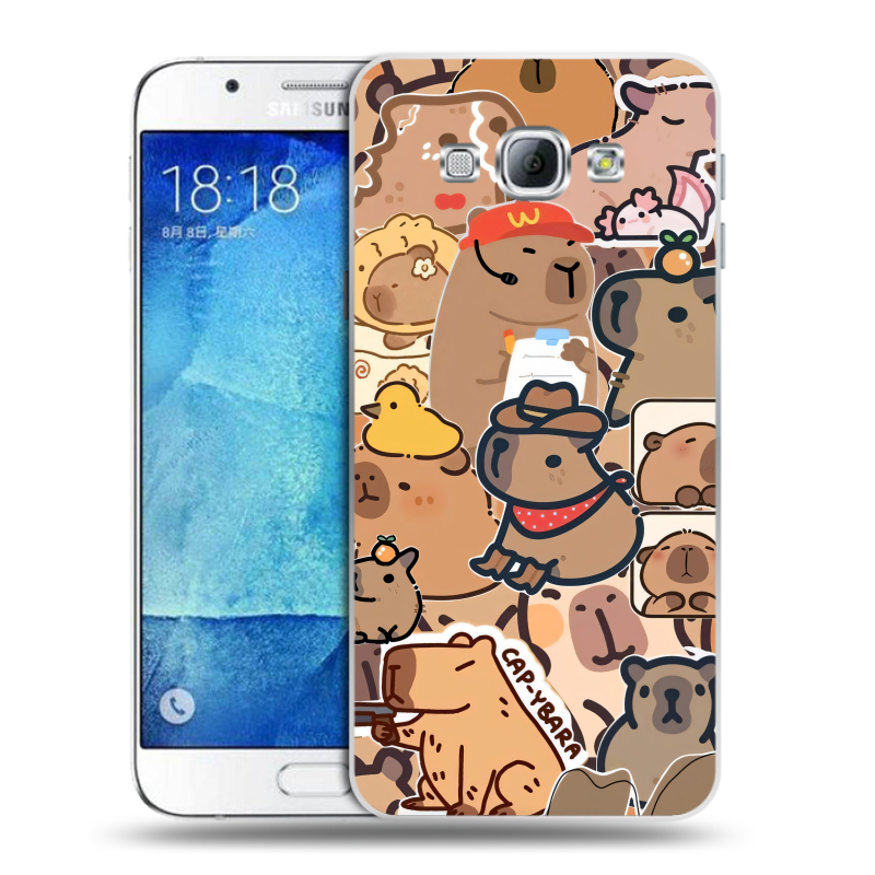 Пластиковый чехол на Samsung Galaxy A8 с принтом капибара Пластиковый чехол на Samsung Galaxy A8 с принтом капибара