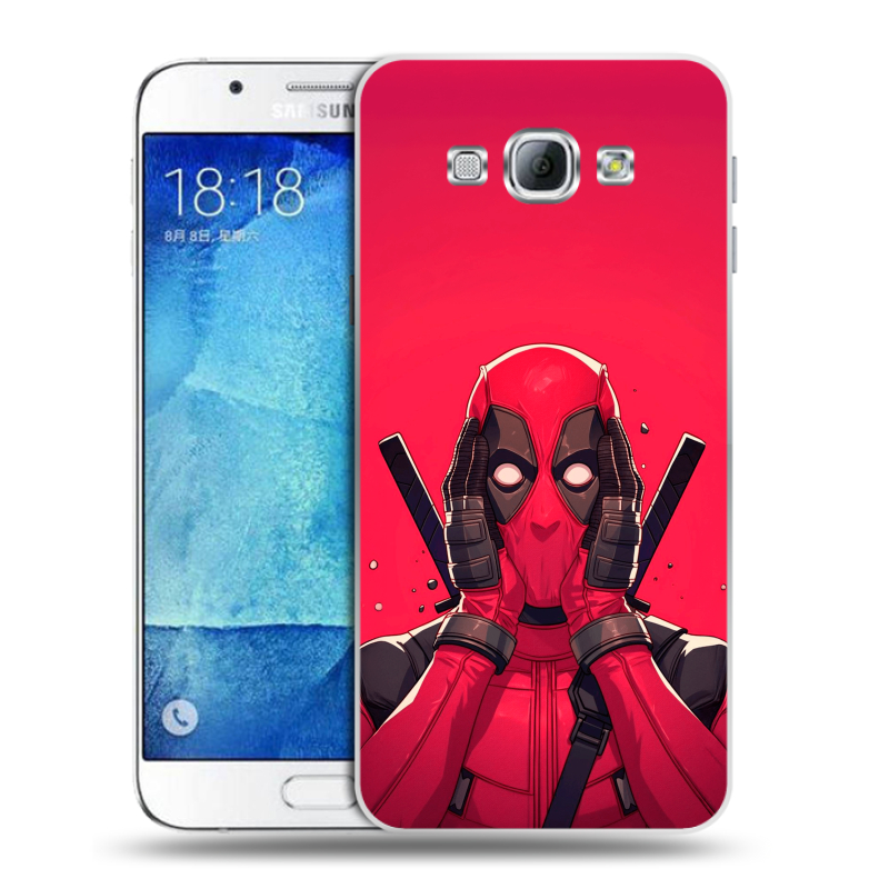 Пластиковый чехол на Samsung Galaxy A8 с принтом Дедпул Deadpool Пластиковый чехол на Samsung Galaxy A8 с принтом Дедпул Deadpool
