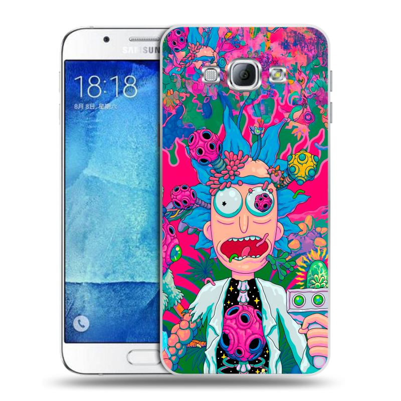 Пластиковый чехол на Samsung Galaxy A8 с принтом Рик и Морти Rick Morty Пластиковый чехол на Samsung Galaxy A8 с принтом Рик и Морти Rick Morty