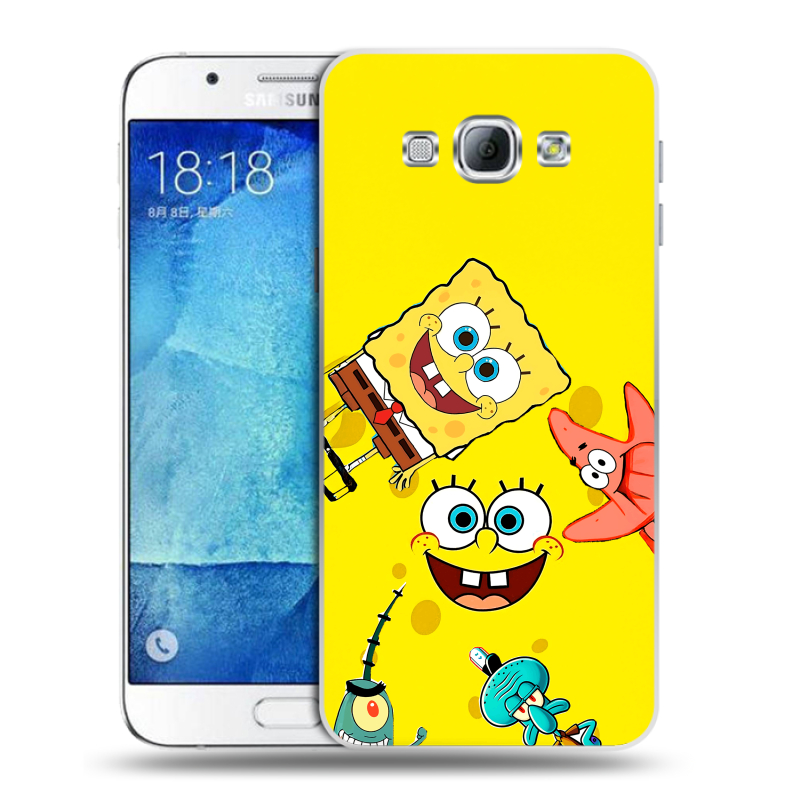 Пластиковый чехол на Samsung Galaxy A8 с принтом Спанч боб Спанчбоб Пластиковый чехол на Samsung Galaxy A8 с принтом Спанч боб Спанчбоб