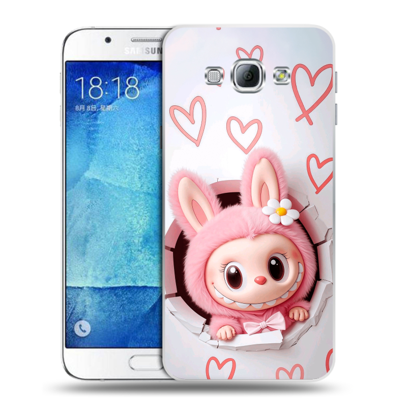 Пластиковый чехол на Samsung Galaxy A8 с принтом Labubu Лабубу Пластиковый чехол на Samsung Galaxy A8 с принтом Labubu Лабубу