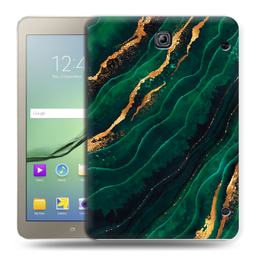 Силиконовый чехол на планшета Samsung Galaxy Tab S2 8.0 с принтом Мрамор зеленое золото Силиконовый чехол на планшета Samsung Galaxy Tab S2 8.0 с принтом Мрамор зеленое золото