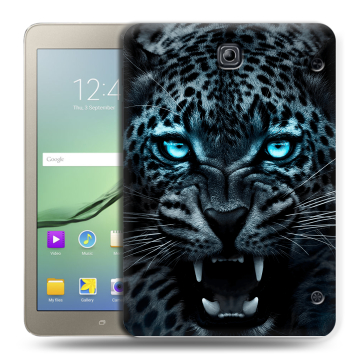 Силиконовый чехол на планшета Samsung Galaxy Tab S2 8.0 с принтом Темный леопард Силиконовый чехол на планшета Samsung Galaxy Tab S2 8.0 с принтом Темный леопард