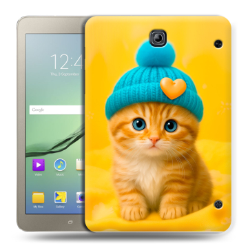 Силиконовый чехол на Samsung Galaxy Tab S2 8.0 с принтом Котенок в шапке