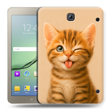 Силиконовый чехол на Samsung Galaxy Tab S2 8.0 с принтом котенок