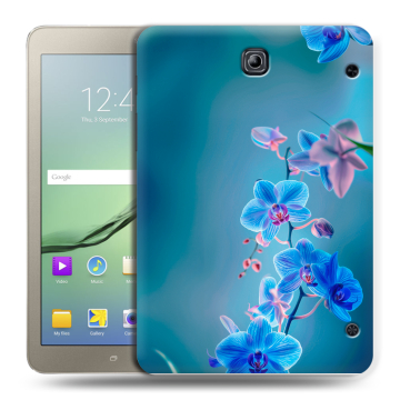 Силиконовый чехол на Samsung Galaxy Tab S2 8.0 с принтом Голубые цветы Силиконовый чехол на Samsung Galaxy Tab S2 8.0 с принтом Голубые цветы