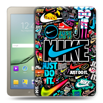 Силиконовый чехол на Samsung Galaxy Tab S2 8.0 с принтом найк nike черный