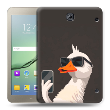Силиконовый чехол на Samsung Galaxy Tab S2 8.0 с принтом утка в очках