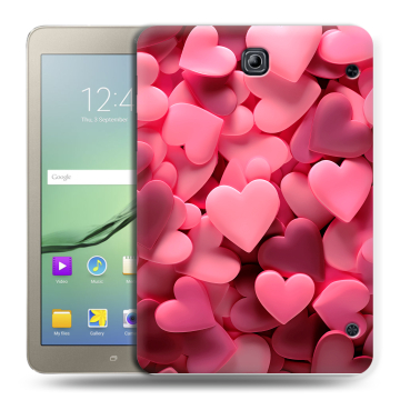 Силиконовый чехол на Samsung Galaxy Tab S2 8.0 с принтом розовые сердечки