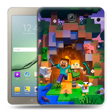 Силиконовый чехол на Samsung Galaxy Tab S2 8.0 с принтом Майнкрафт Minecraft