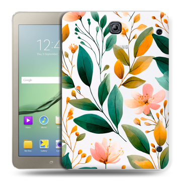 Силиконовый чехол на Samsung Galaxy Tab S2 8.0 с принтом Цветы паттерн