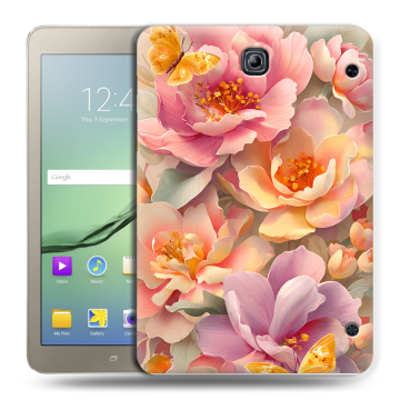 Силиконовый чехол на Samsung Galaxy Tab S2 8.0 с принтом Цветы и бабочки