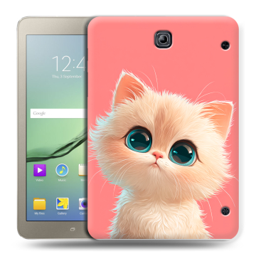 Силиконовый чехол на Samsung Galaxy Tab S2 8.0 с принтом Розовый котенок