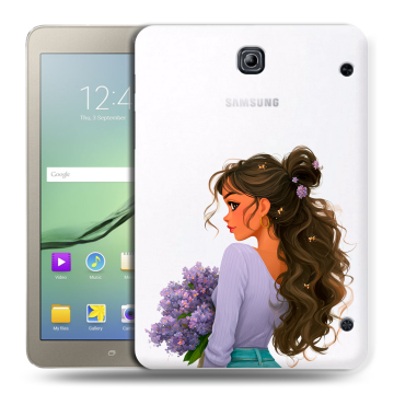 Силиконовый чехол на Samsung Galaxy Tab S2 8.0 с принтом девушка цветы