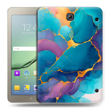 Силиконовый чехол на Samsung Galaxy Tab S2 8.0 с принтом Мрамор блестки