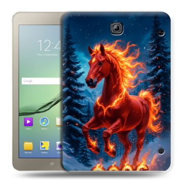 Силиконовый чехол на Samsung Galaxy Tab S2 8.0 с принтом Новый год коня