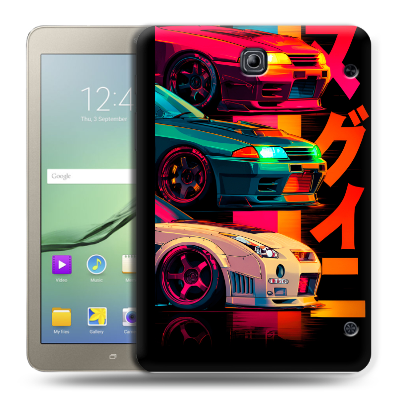 Силиконовый чехол на Samsung Galaxy Tab S2 8.0 с принтом Гоночные машины Силиконовый чехол на Samsung Galaxy Tab S2 8.0 с принтом Гоночные машины